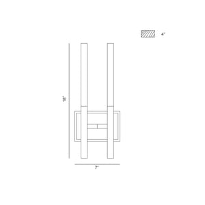 Benicio 2-Light 18" Integrated LED Wall Sconce