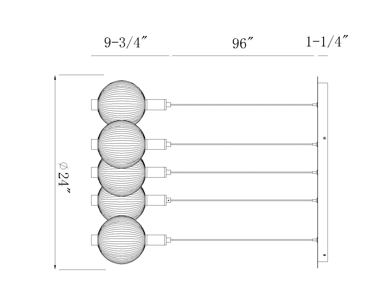 Palmas 5-Light 24" Integrated LED Multi Drop Chandelier