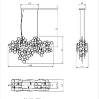 Trento 12-Light 40" Linear Chandelier
