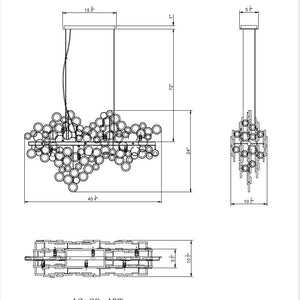 Trento 12-Light 40" Linear Chandelier