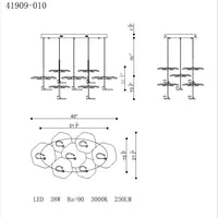 Lagatto 7-Light 40" Integrated LED Multi Drop Chandelier