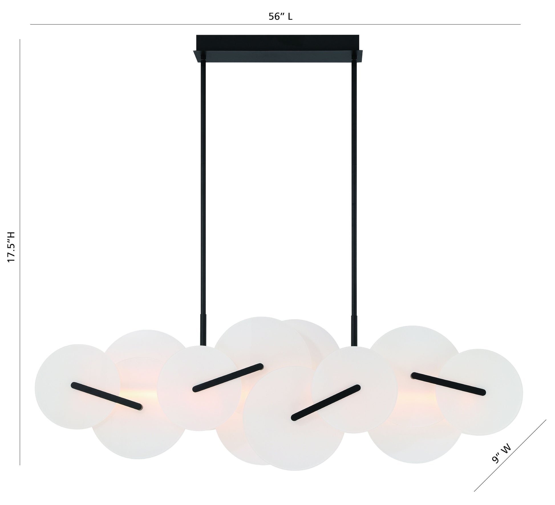 Nuvola 56" Integrated LED Linear Chandelier