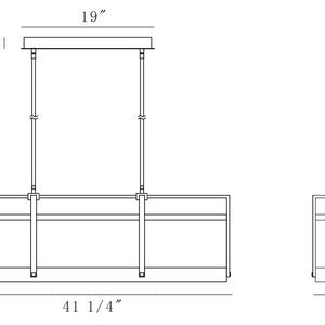 Tye 41" Integrated LED Linear Chandelier