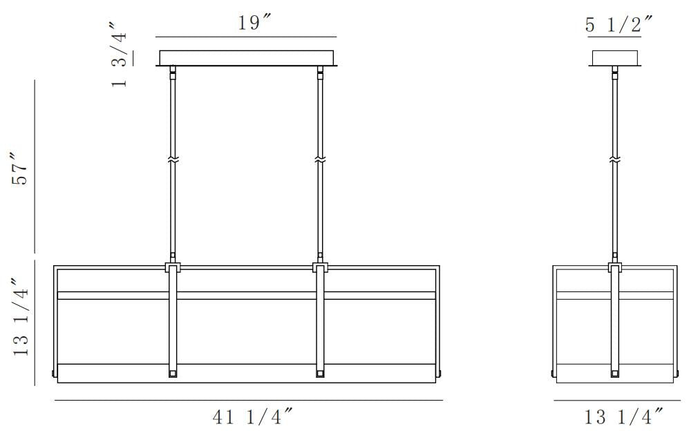 Tye 41" Integrated LED Linear Chandelier