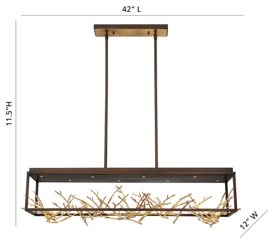 Aerie 8-Light 42" Integrated LED Linear Chandelier