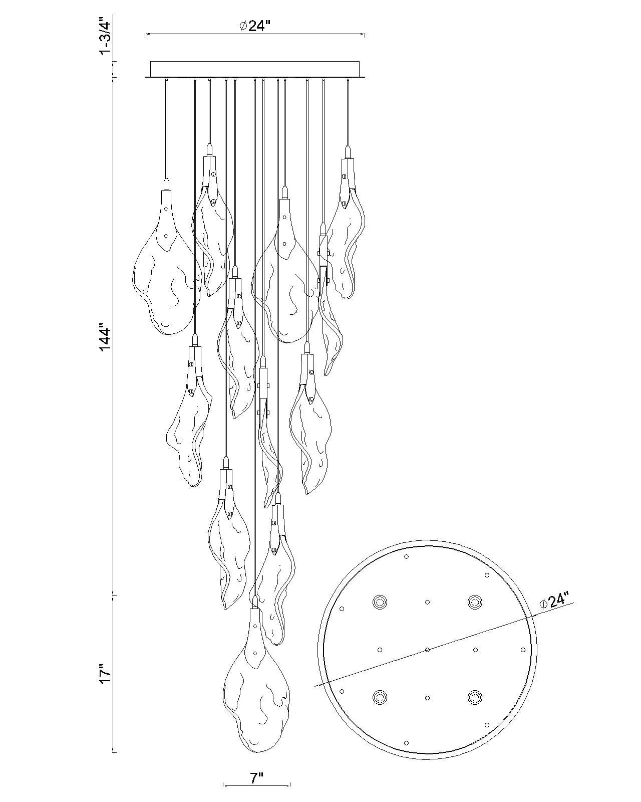Jateo 16-Light 24" Integrated LED Multi Drop Chandelier