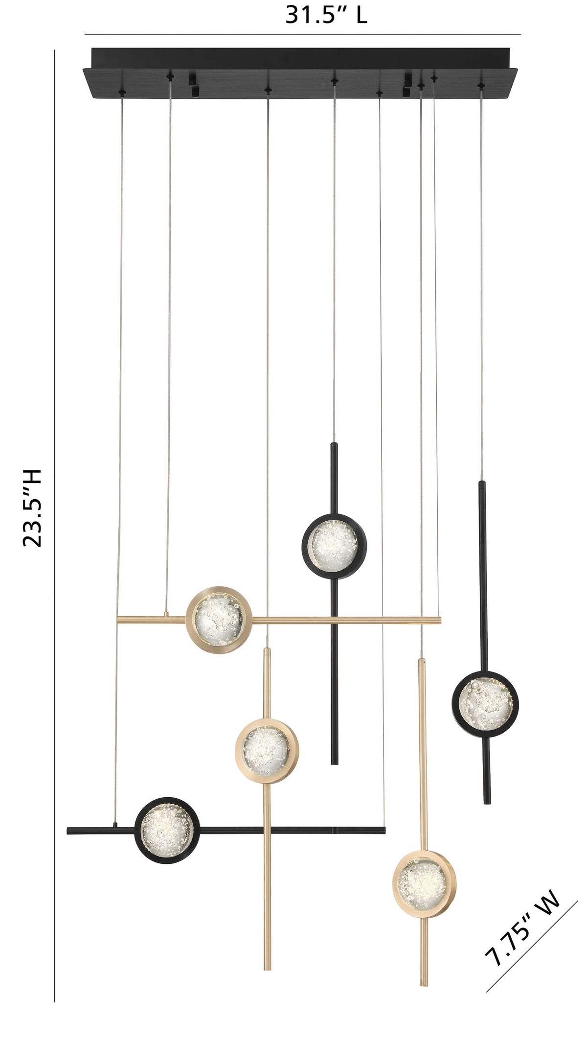 Barletta 6-Light 32" Integrated LED Multi Drop Chandelier