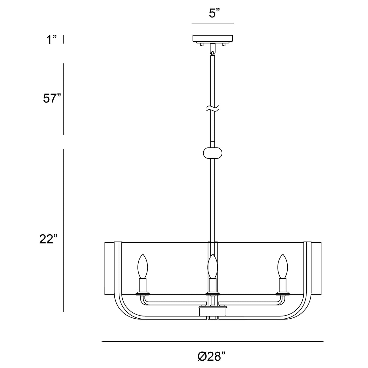 Campisi 6-Light 28" Pendant Chandelier