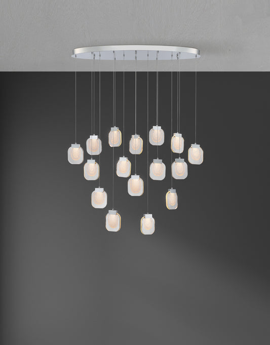 Paget 16-Light 44" Integrated LED Multi Drop Chandelier