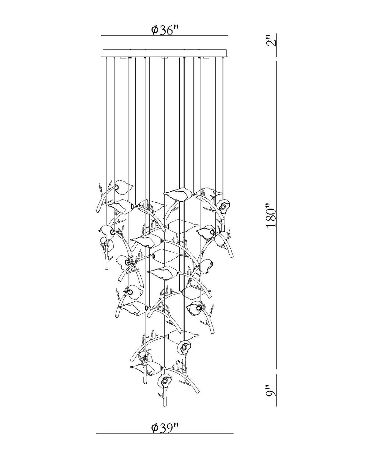Matera 25-Light 56" Integrated LED Grand Chandelier
