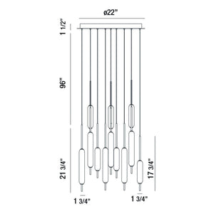 Cumberland 12-Light 22" Integrated LED Multi Drop Chandelier