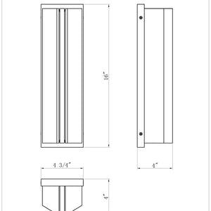 Langferd 16" Integrated LED Outdoor Wall Sconce