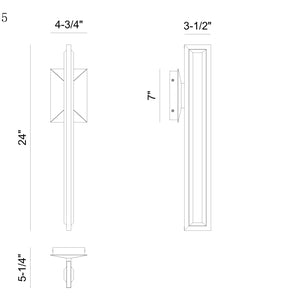 Aelin 24" Integrated LED Outdoor Wall Sconce