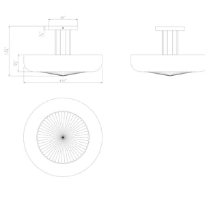 Macey 16" Integrated LED Semi-Flush Mount