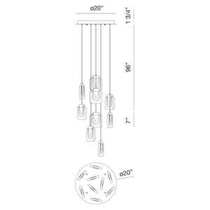 Paget 9-Light 20" Integrated LED Multi Drop Chandelier
