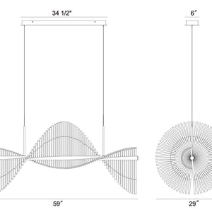 Voltik 72-Light 59" Integrated LED Grand Chandelier
