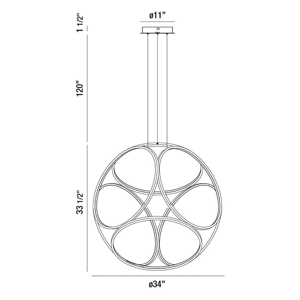 Glenview 34" Integrated LED Chandelier