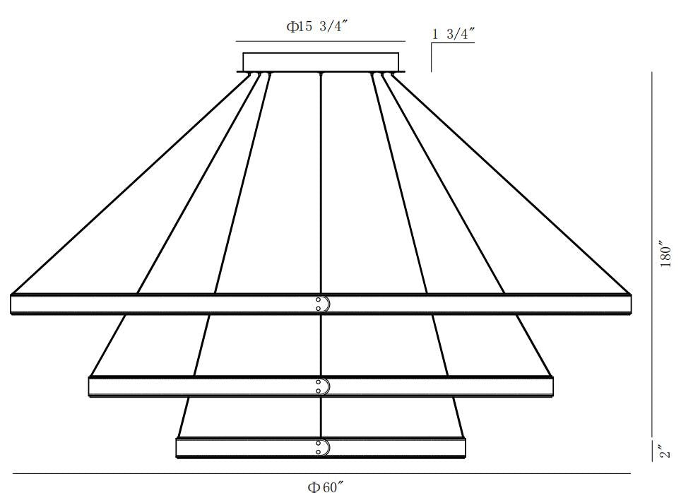 Verdura 3-Tiers 3-Light 60" Integrated LED Grand Chandelier