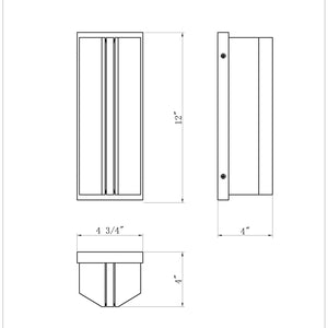 Langferd 12" Integrated LED Outdoor Wall Sconce