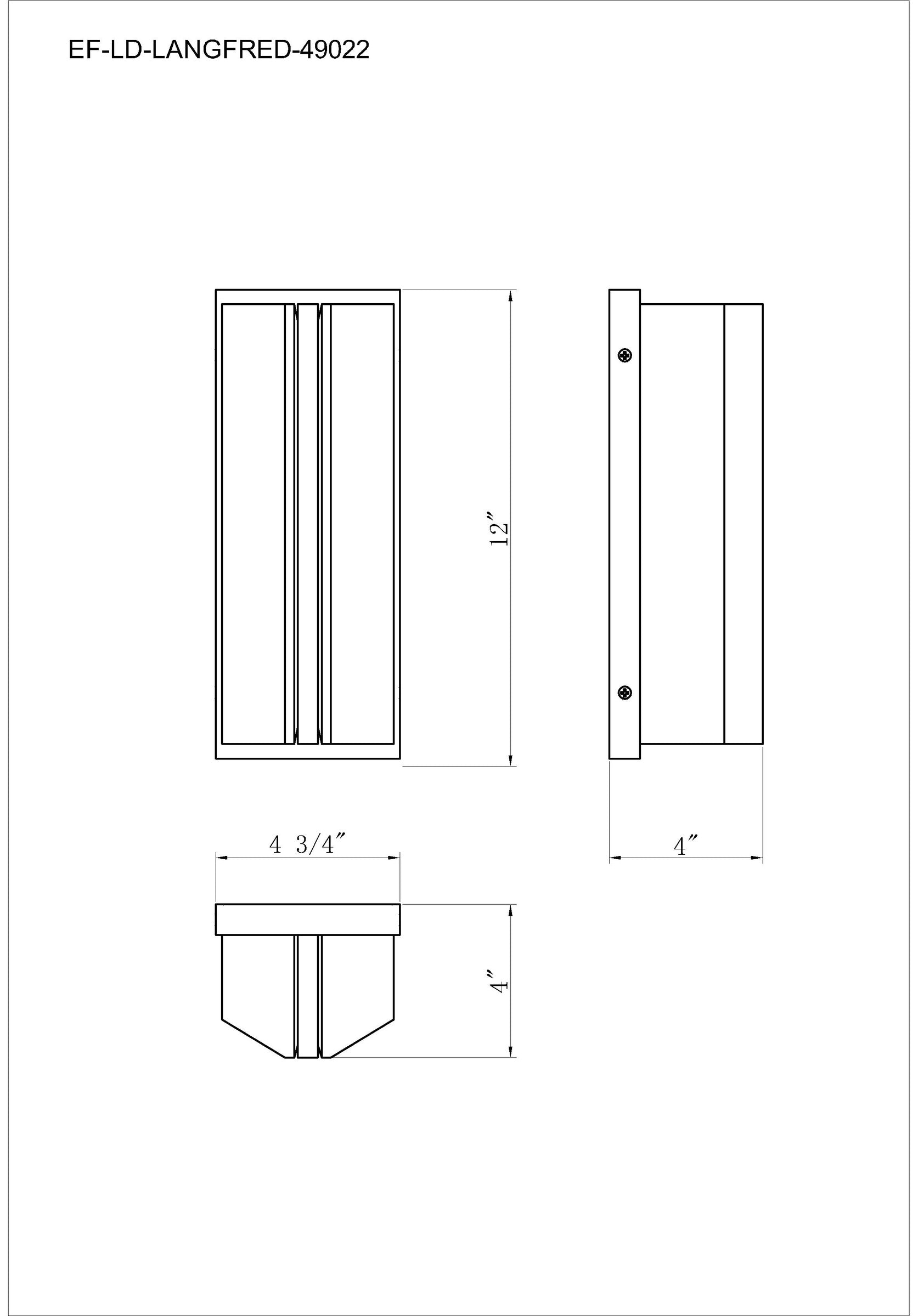 Langferd 12" Integrated LED Outdoor Wall Sconce