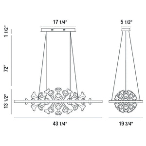 Clayton 43" Integrated LED Chandelier