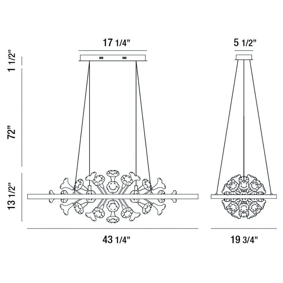 Clayton 43" Integrated LED Chandelier