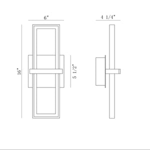 Bordo 16" Integrated LED Outdoor Wall Sconce