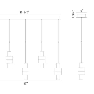 Rola 5-Light 42" Integrated LED Linear Chandelier