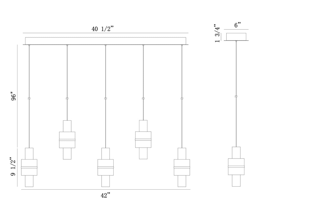 Rola 5-Light 42" Integrated LED Linear Chandelier