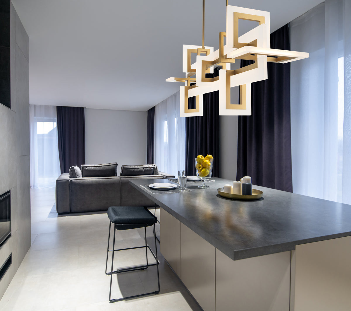 Inizio 55" Integrated LED Linear Chandelier