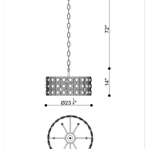 Perrene 6-Light 23" Pendant Chandelier