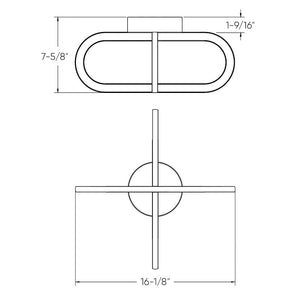 Atom 16 inch Flushmount