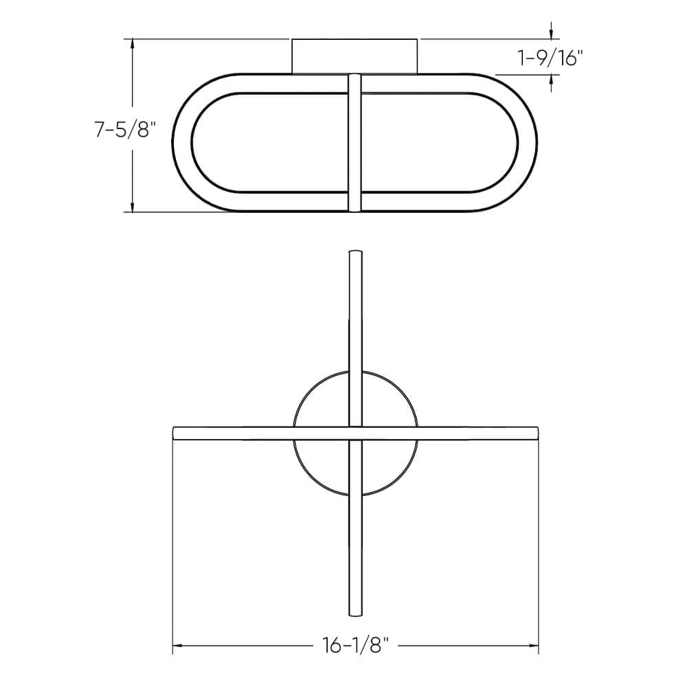 Atom 16 inch Flushmount
