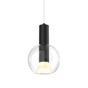 Iris 9in Blown glass pendant, zero gravity canopy, 5CCT