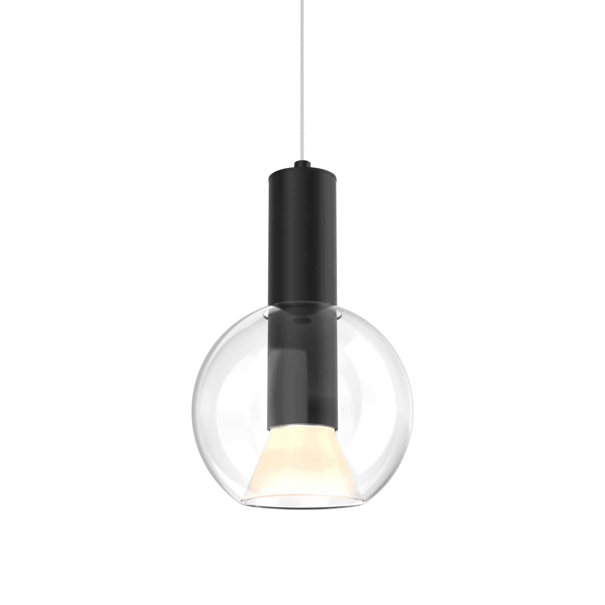 Iris 9in Blown glass pendant, zero gravity canopy, 5CCT