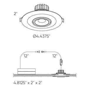 Scope 4 Inch Round Recessed LED Gimbal Light in 5CCT