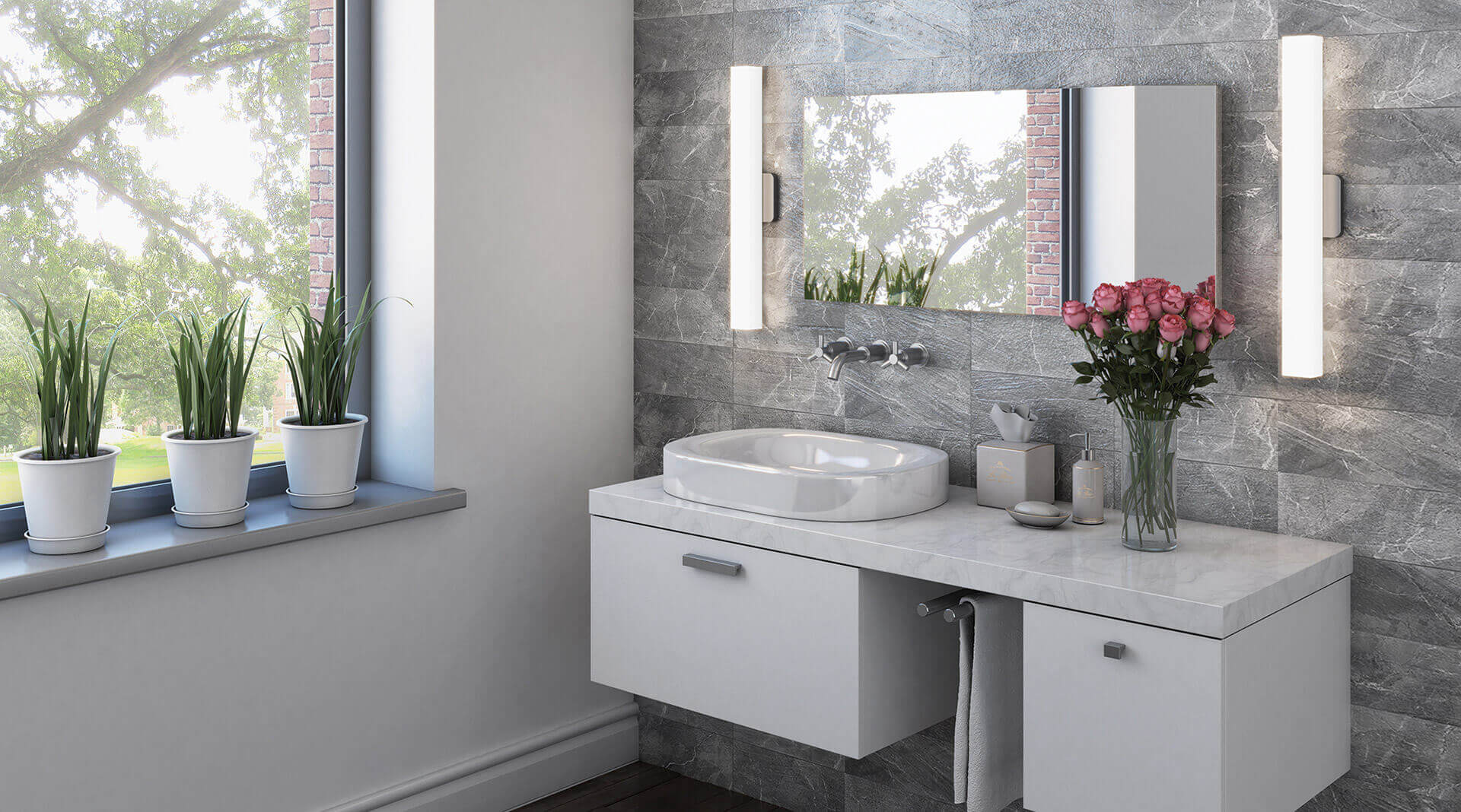 Noble 18 Inch CCT Glass LED Vanity Light