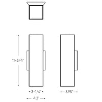 Brooklyn 4 Inch Square Adjustable LED Cylinder Sconce