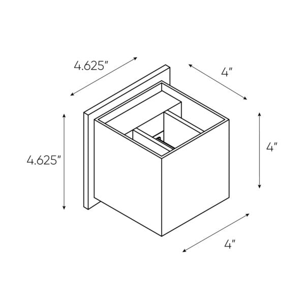 Cubix Square Directional Up/Down LED Wall Sconce