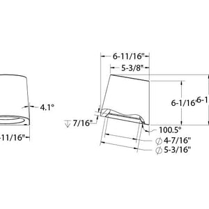 Shield 7in wall sconce with photocell universal 120V-347V, 0-10V dimming