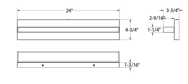 Ledge 24in Vanity linear adjustable on Octo Jbox