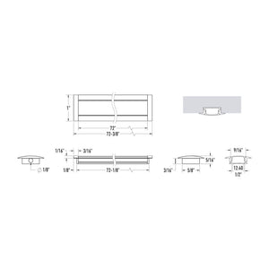 FORMLINK 6FT Aluminum extrusion Recessed for COB and DCP tape