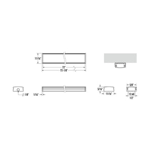 FORMLINK 6FT Aluminum extrusion Surface mounted for COB and DCP tape