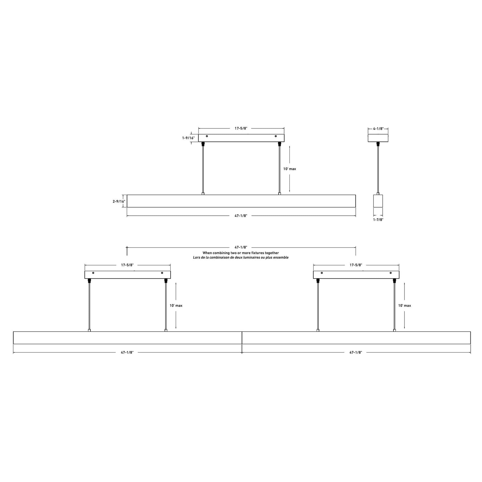 Boulevard Pendant DCP Pendant linear 4' RGB + 5CCT