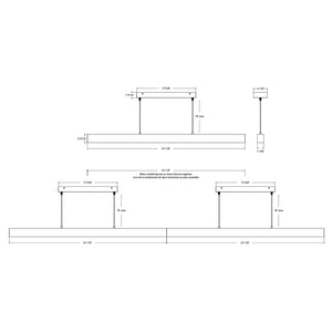 Boulevard Pendant 48in Linear Pendant, 5CCT