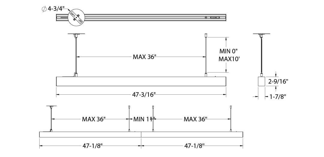 Boulevard 48in Linear Pendant, 5CCT