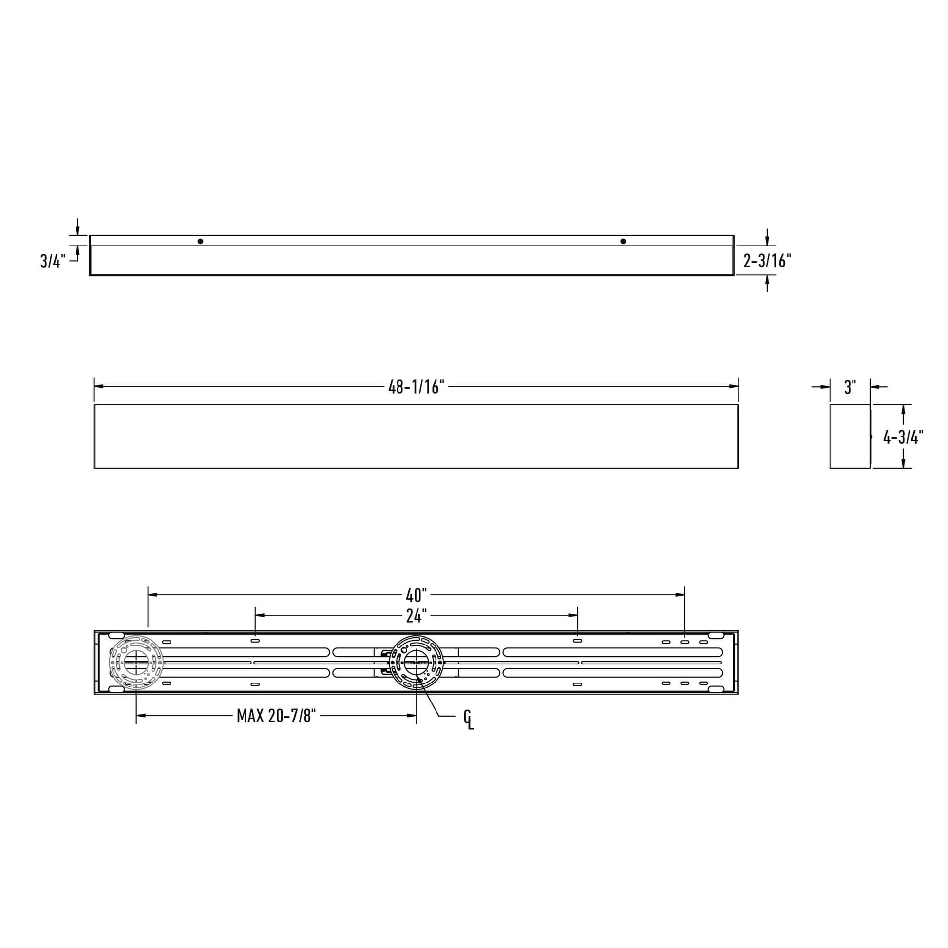 Boulevard 48in Linear Wall Sconce, 5CCT
