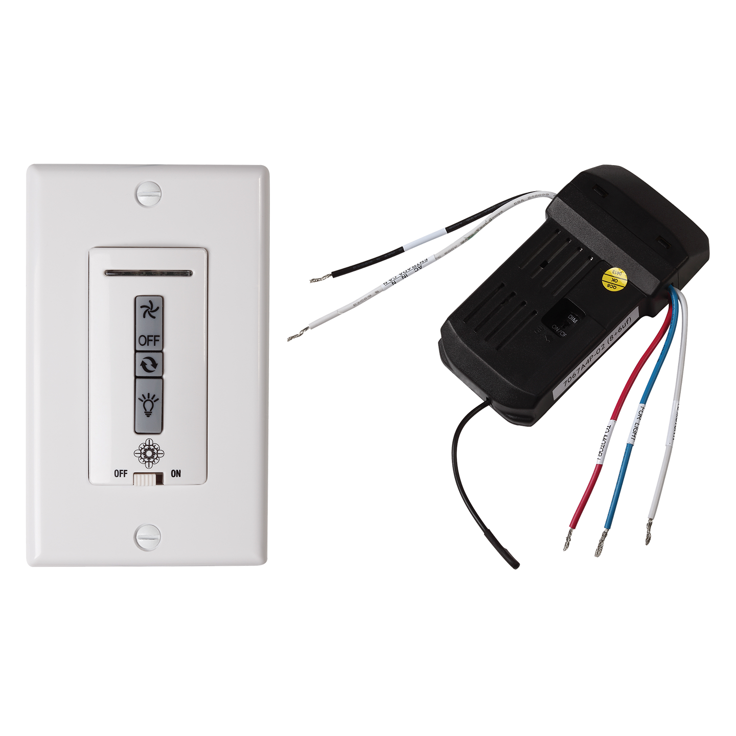 Hardwired wall remote control/receiver.