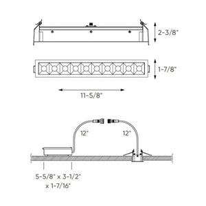 PinPoint Recessed 5CCT linear with 10 mini spot lights