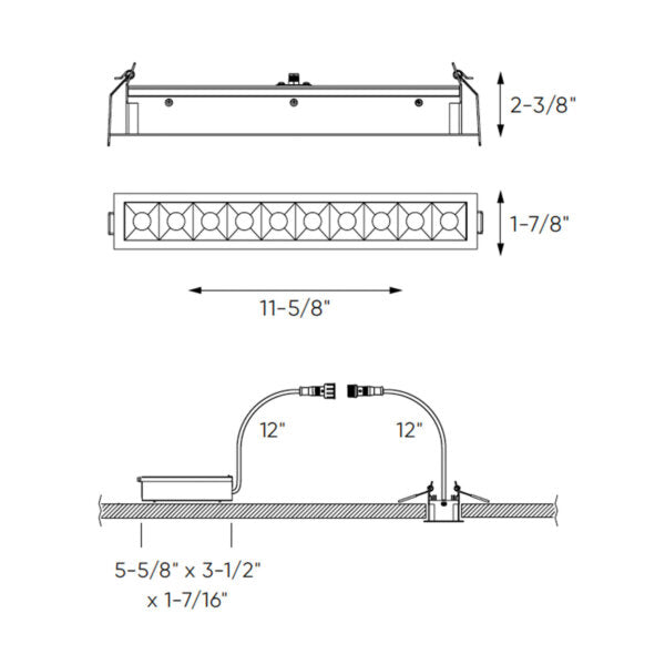 PinPoint Recessed 5CCT linear with 10 mini spot lights